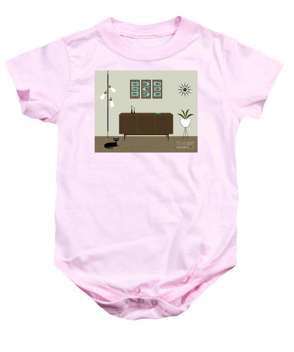  Baby Onesie featuring the digital art Mini Mod Shapes #1 by Donna Mibus