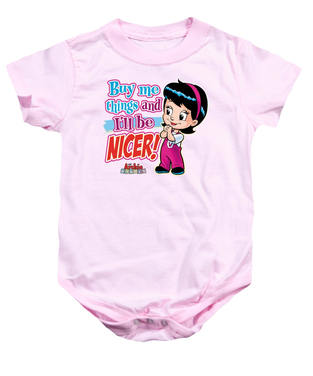  Baby Onesie featuring the digital art Archie Babies - Nicer by Brand A