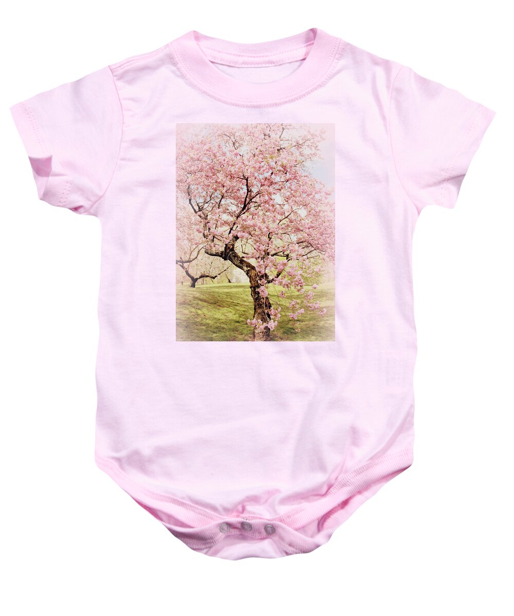 Cherry Trees Baby Onesie featuring the photograph Softly Cherry by Jessica Jenney