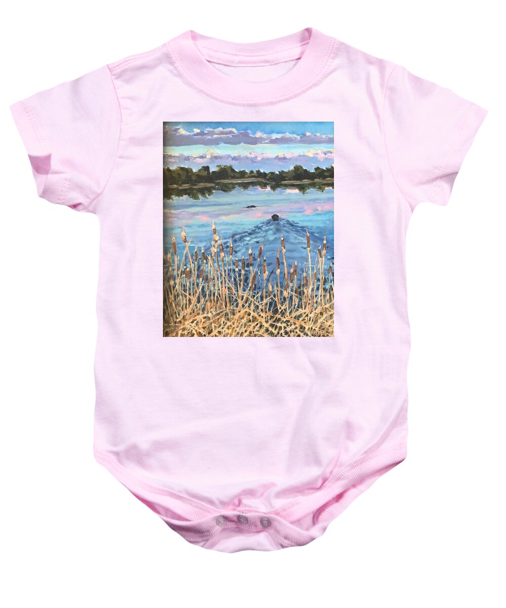 Bird Dog Baby Onesie featuring the painting Bird Dog by Les Herman