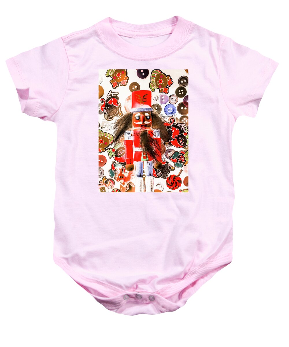 Xmas Baby Onesie featuring the photograph Christmas soldier spook by Jorgo Photography