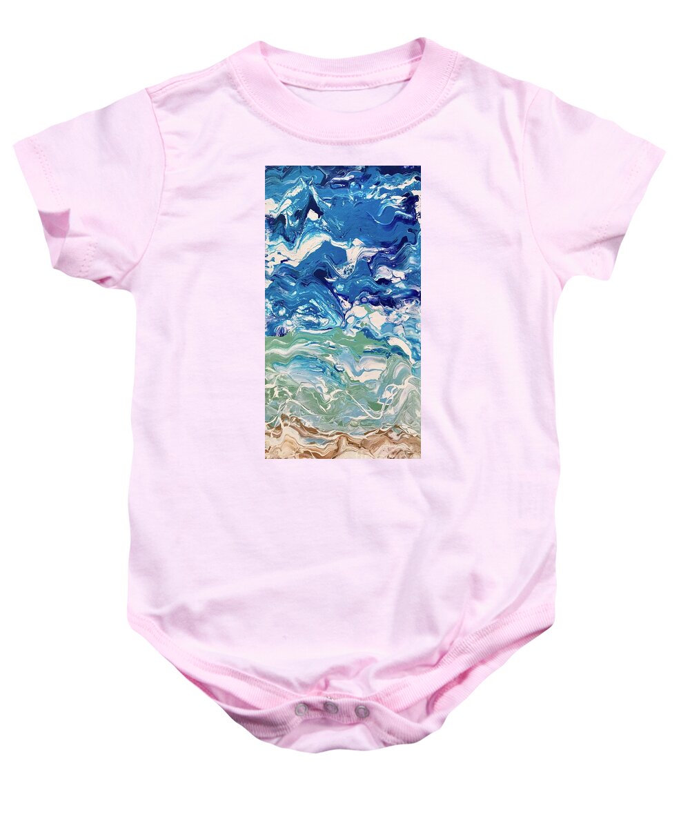 Ocean Baby Onesie featuring the painting Clarity by Monica Elena