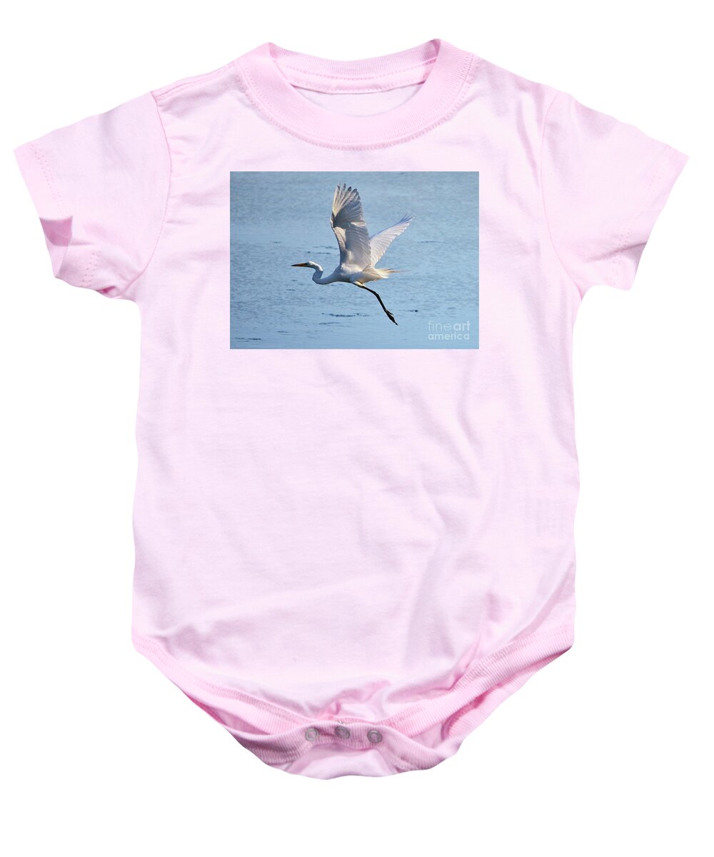 Egret Baby Onesie featuring the photograph Egret Beauty by Carol Groenen
