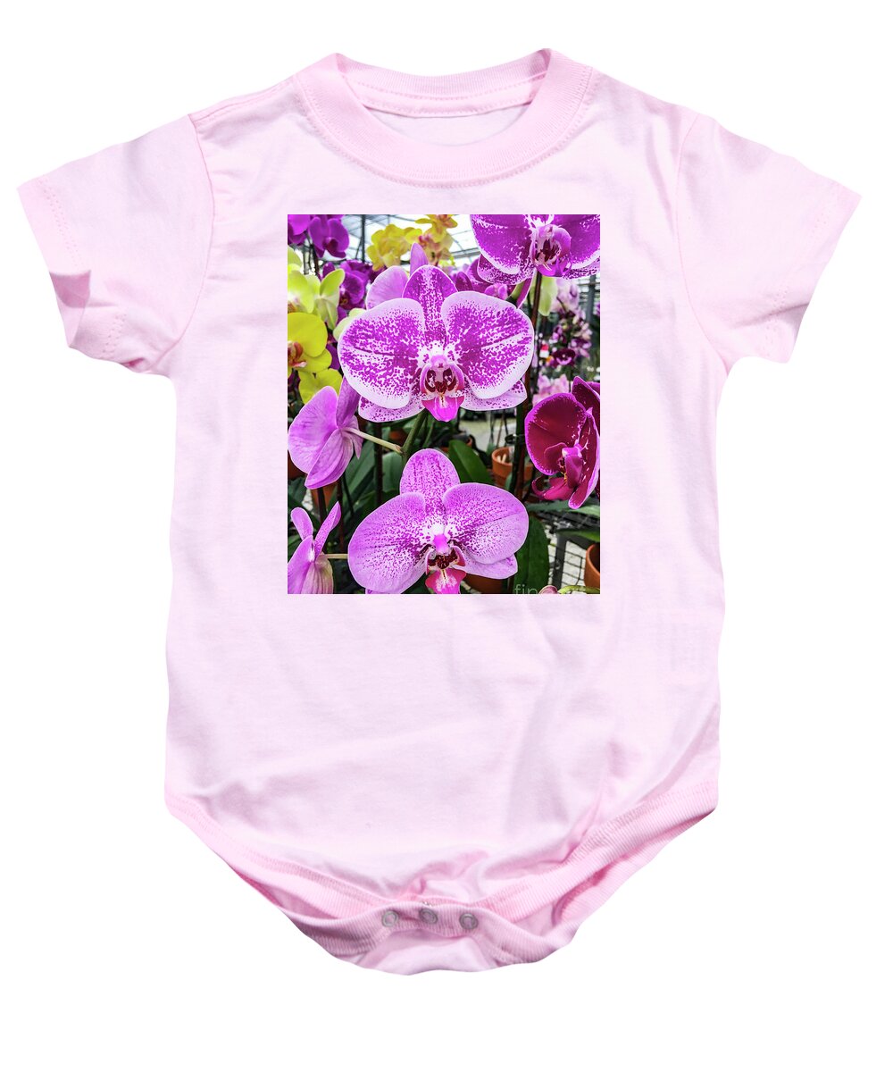 Orchid Flower Baby Onesie featuring the photograph Beautiful Exotic Orchid Artwork 02.jpg by Carlos Diaz