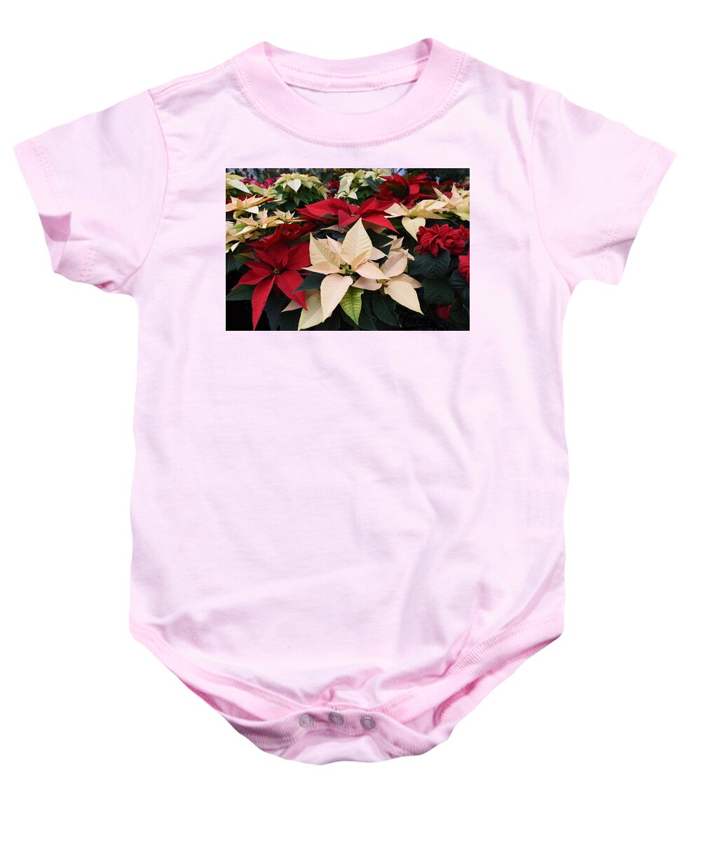 Poinsettia Baby Onesie featuring the photograph Flowers 930 by Joyce StJames