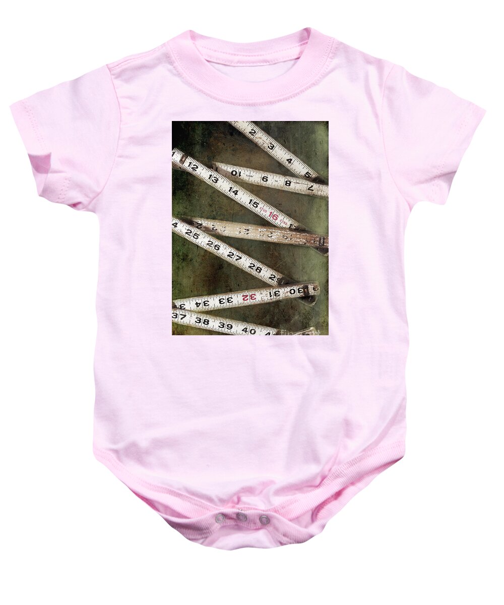 Ruler Baby Onesie featuring the photograph Folding Ruler by Mike Eingle
