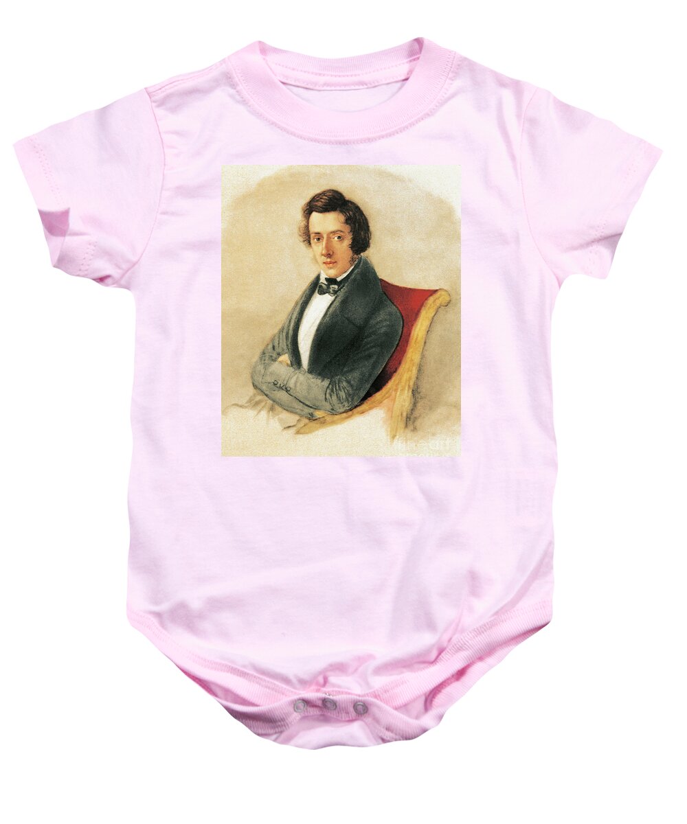 Chopin Baby Onesie featuring the painting Frederic Chopin Watercolor by Maria Wodzinska