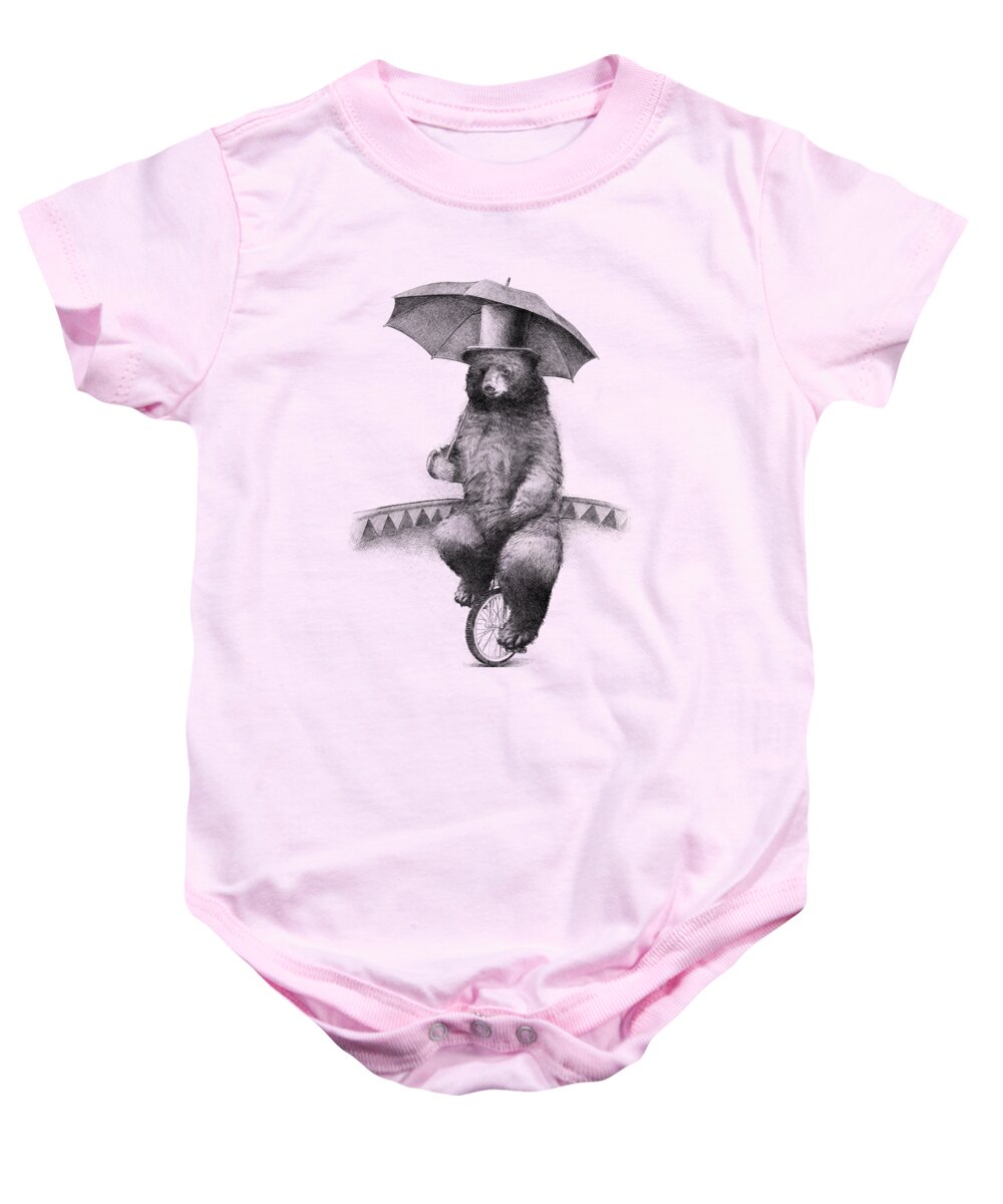 Bear Baby Onesie featuring the drawing Frederick by Eric Fan