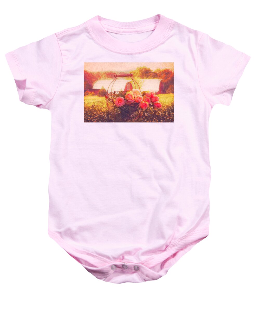 Appalachia Baby Onesie featuring the photograph Fresh From the Farm Postcard by Debra and Dave Vanderlaan