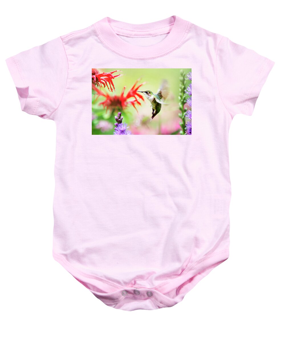 Hummingbirds Baby Onesie featuring the photograph Hummingbird Fancy by Christina Rollo