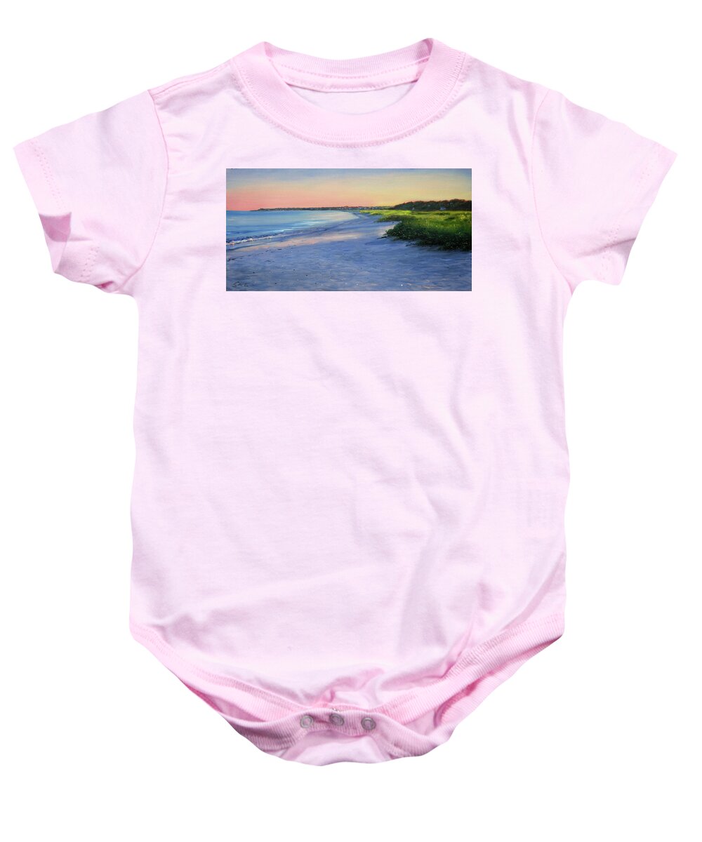 Cape Cod Baby Onesie featuring the painting Long Beach, Sunset by Jonathan Gladding