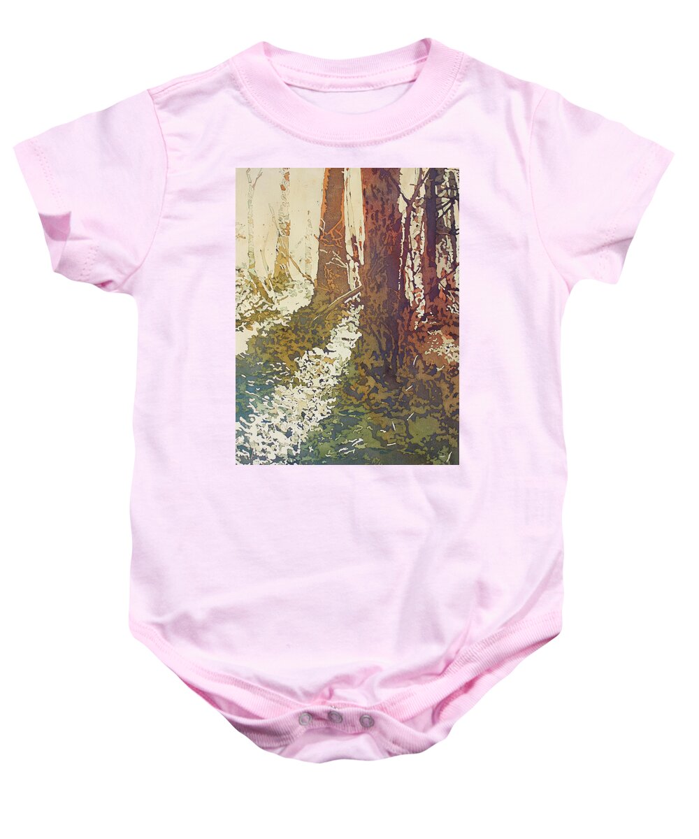 Forest Baby Onesie featuring the painting Looking Towards Home II by Jenny Armitage
