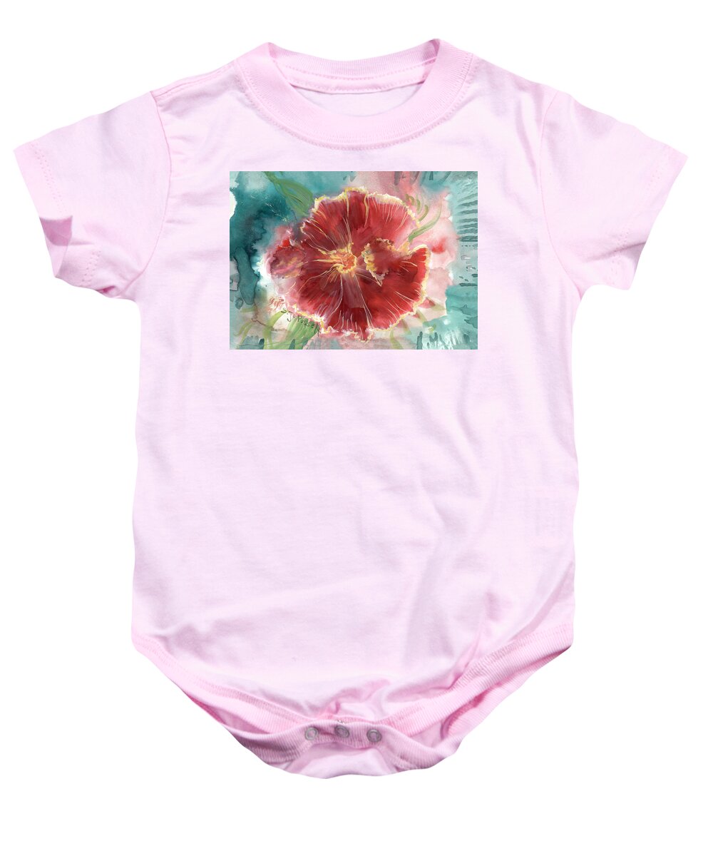 Love Is Power Baby Onesie featuring the painting Love is Power by Sheri Jo Posselt