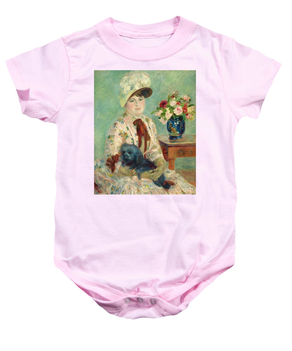 Renoir Baby Onesie featuring the painting Mademoiselle Charlotte Berthier, 1883 by Pierre Auguste Renoir