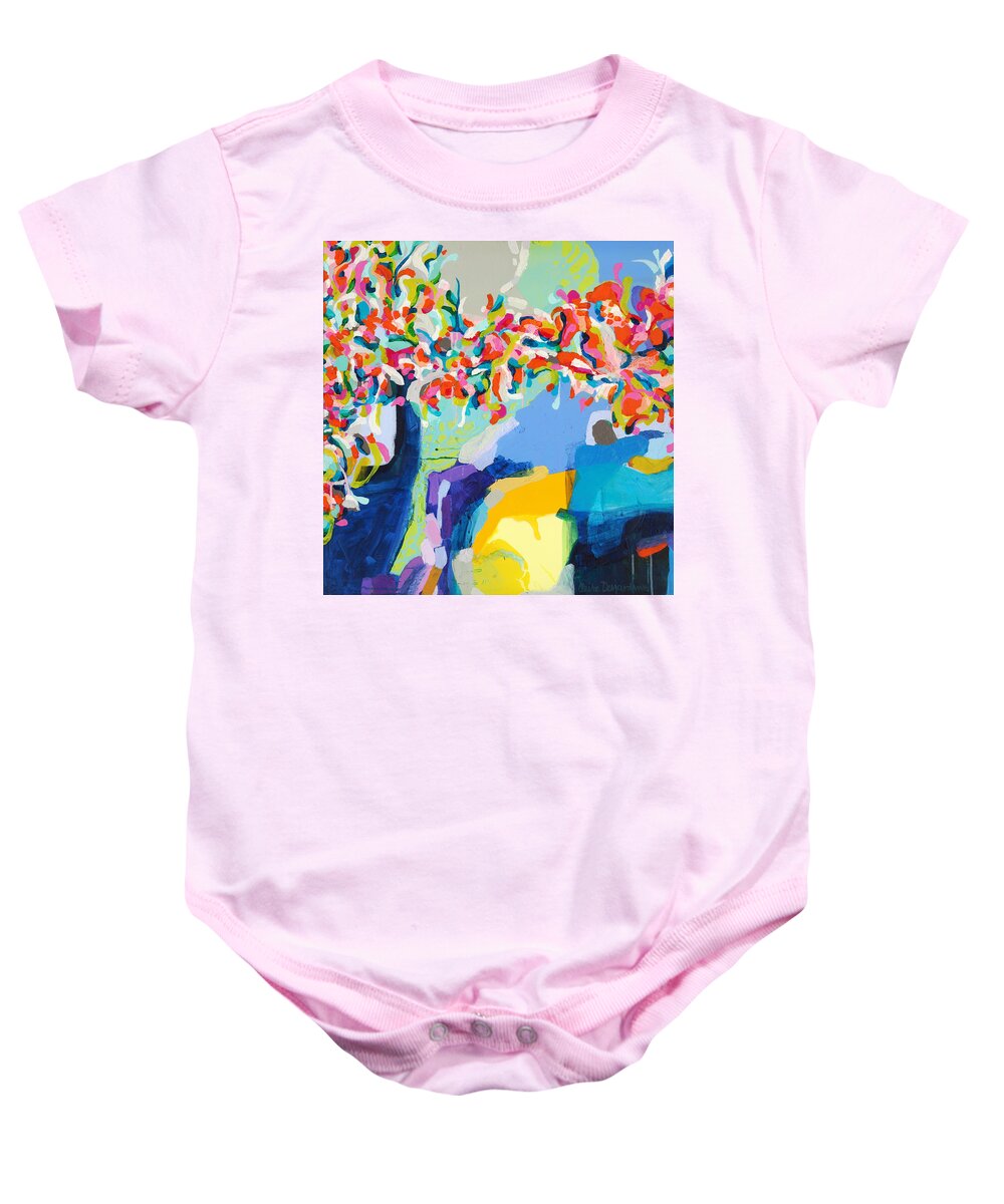 Abstract Baby Onesie featuring the painting My Vanity by Claire Desjardins