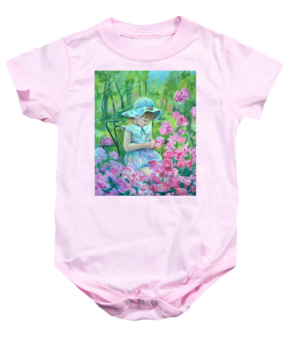 Children Baby Onesie featuring the painting Nicole by ML McCormick