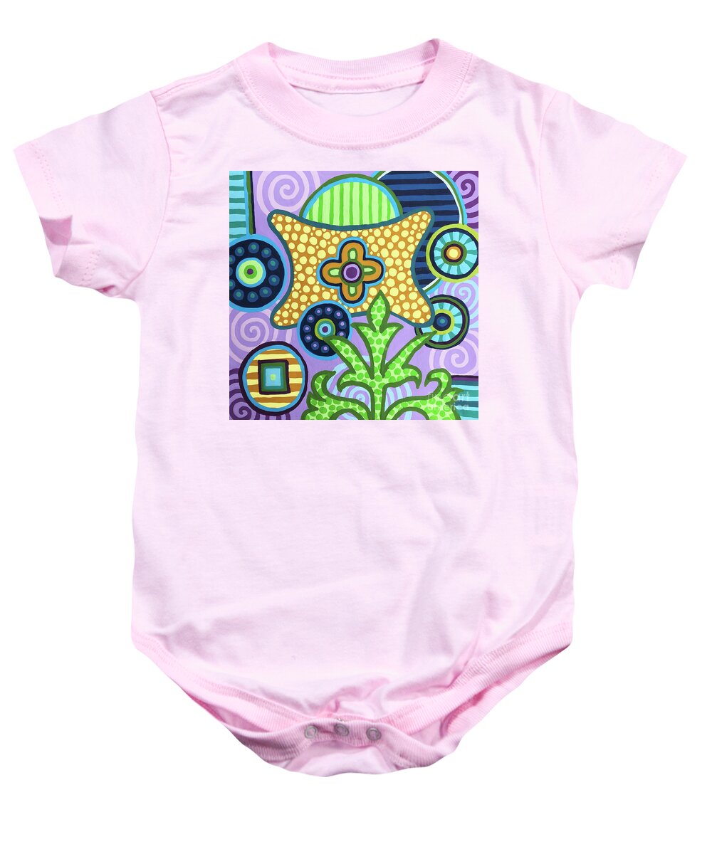 Floral Baby Onesie featuring the painting Pop Botanical 2 by Amy E Fraser