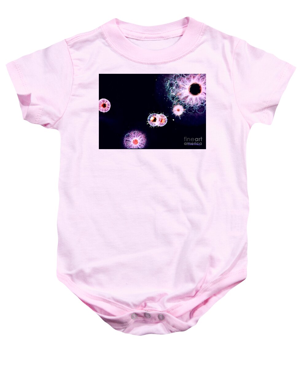 Evolution Baby Onesie featuring the digital art Primordial by Denise Railey