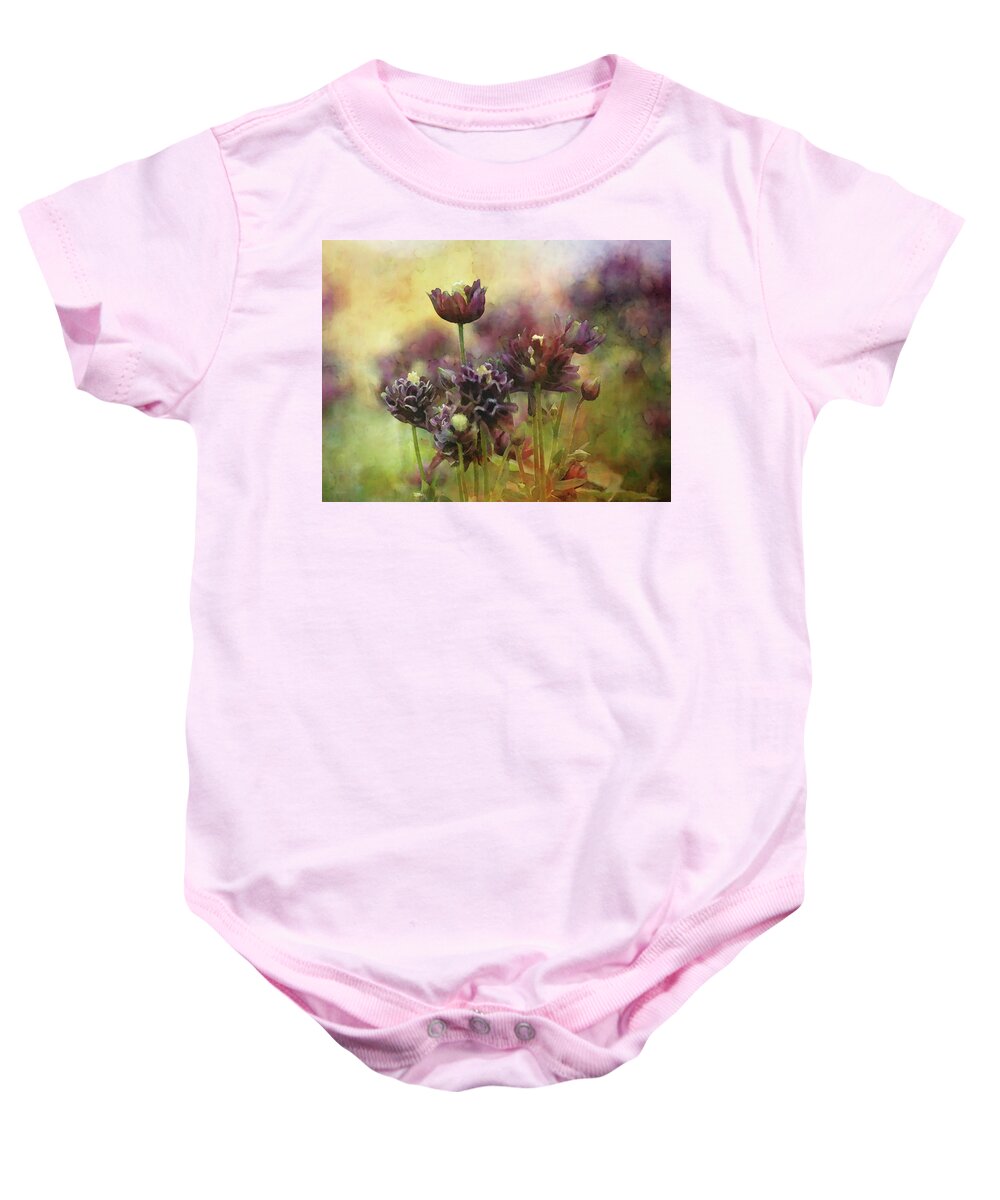 Impressionist Baby Onesie featuring the photograph Purple Damsels 6480 IDP_2 by Steven Ward