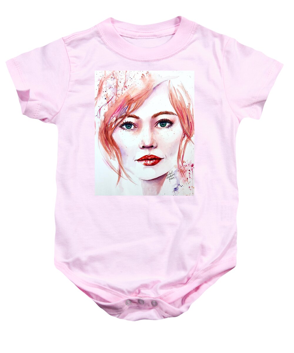 Goddess Baby Onesie featuring the painting Seeing Beyond by Michal Madison