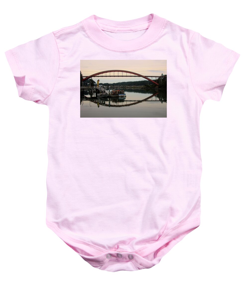 Laconner Baby Onesie featuring the photograph Sunset in LaConner by Cathy Anderson