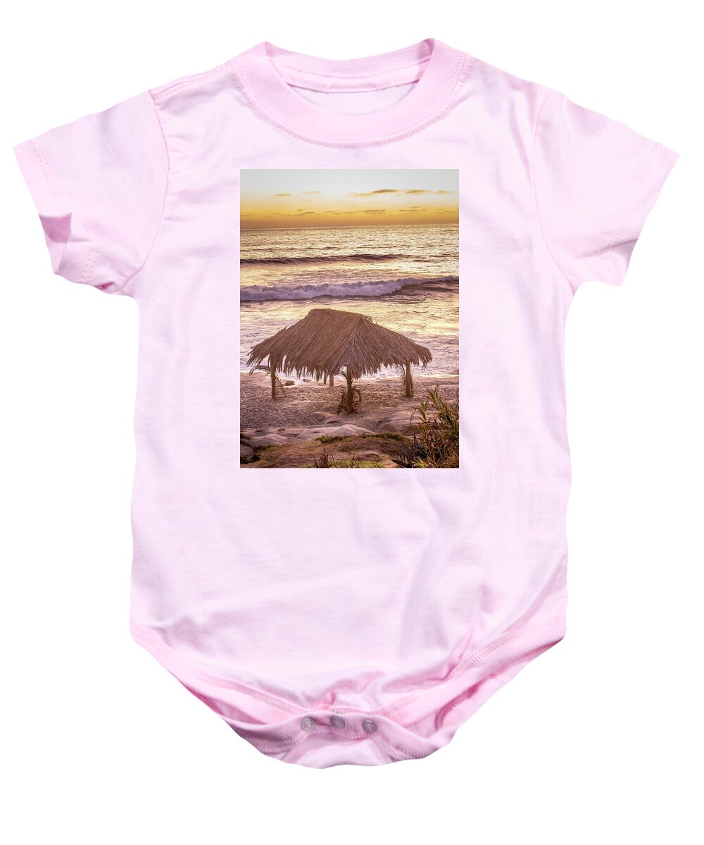 Beach Baby Onesie featuring the photograph Surfer Shack by Aaron Burrows