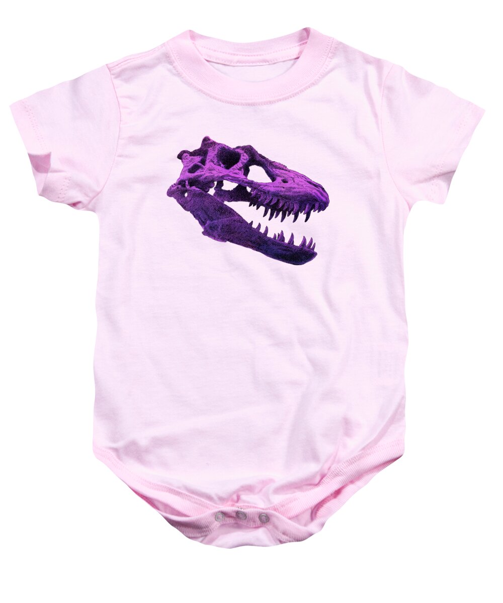 Dinosaur Baby Onesie featuring the drawing T-Rex by Eric Fan