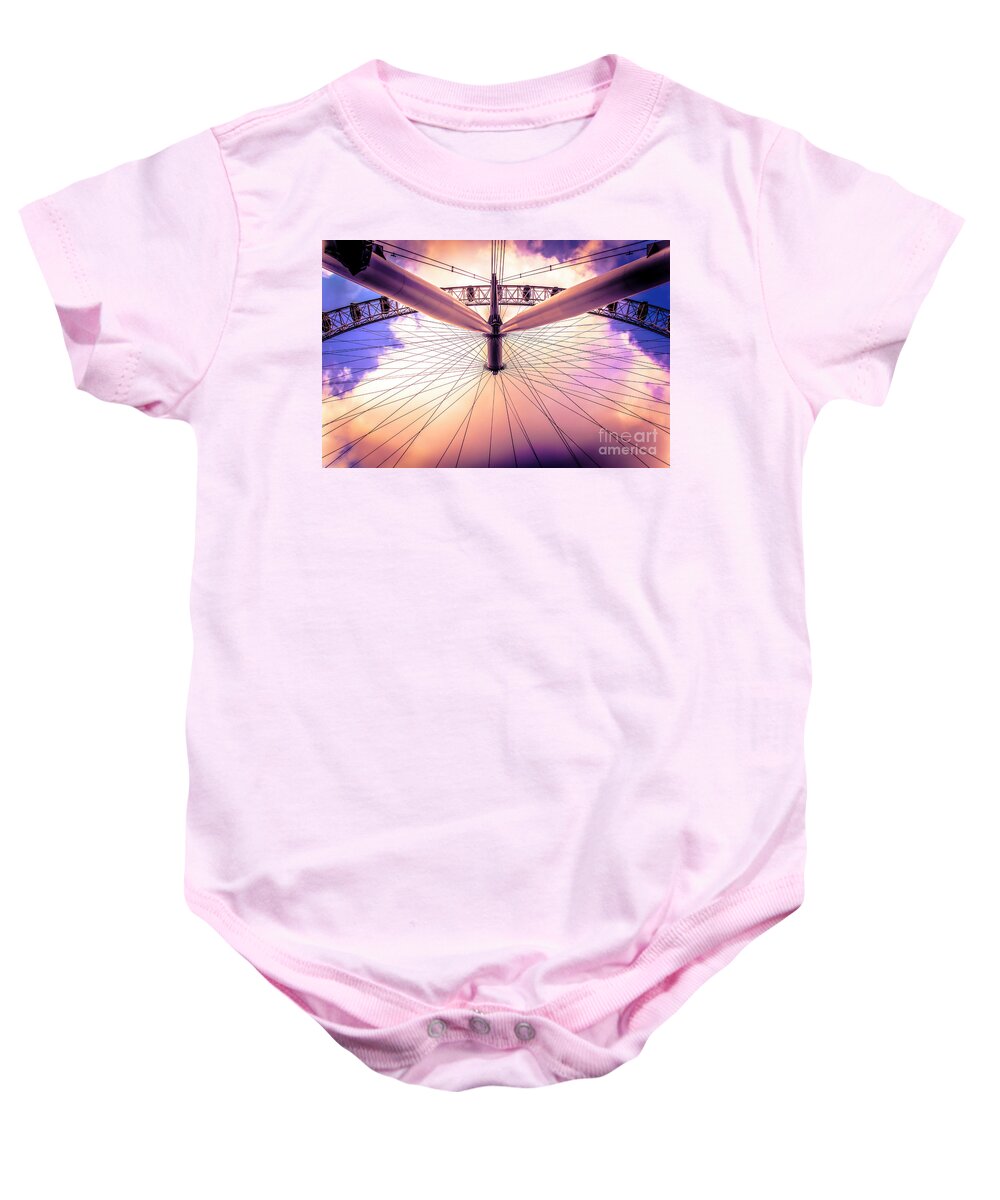 London Baby Onesie featuring the photograph The London Eye and the Cotton Candy Sky by Marina McLain