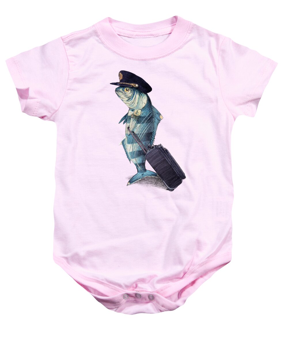 Pilot Baby Onesie featuring the digital art The Pilot by Eric Fan