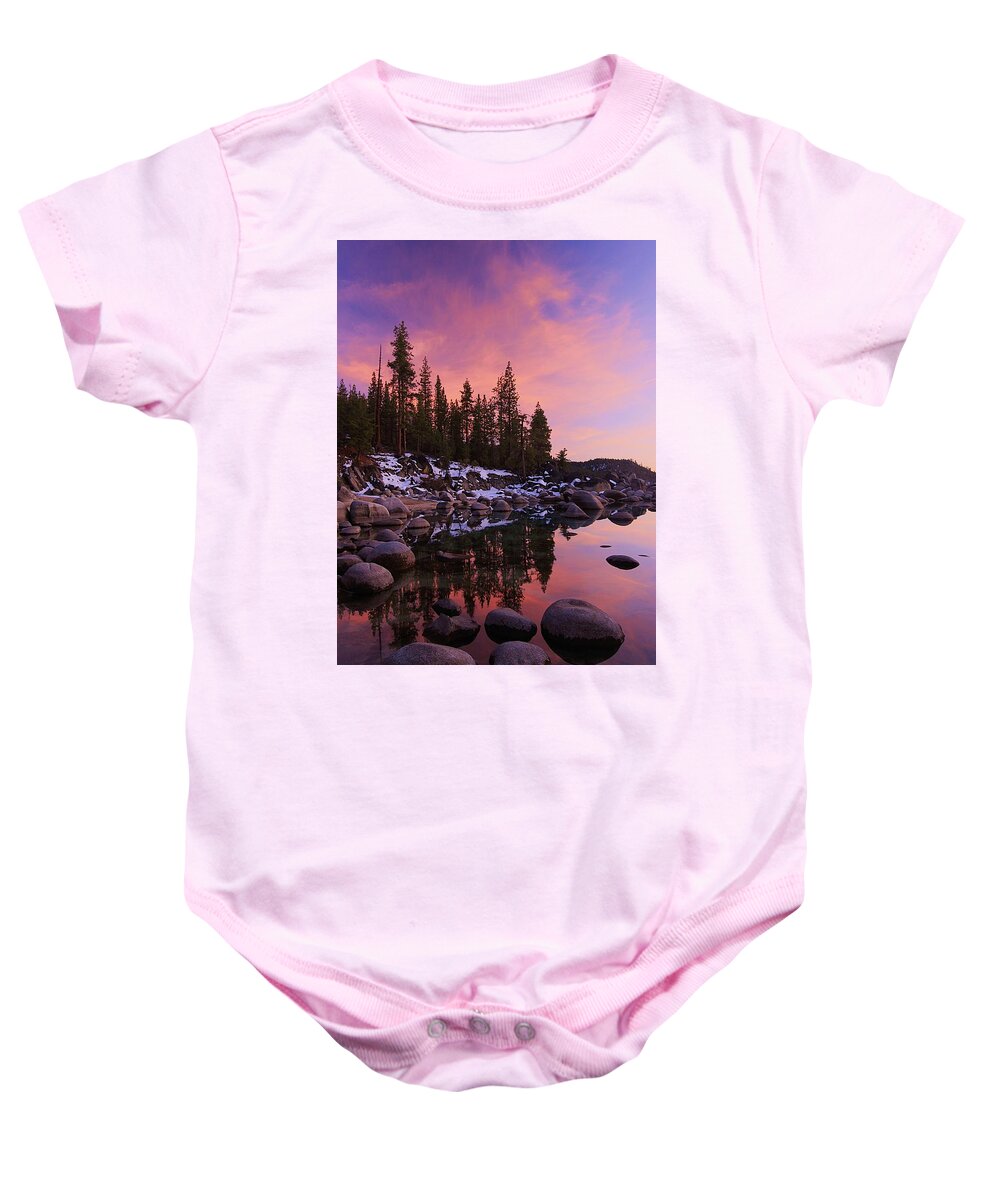 Lake Tahoe Baby Onesie featuring the photograph Twilight by Sean Sarsfield