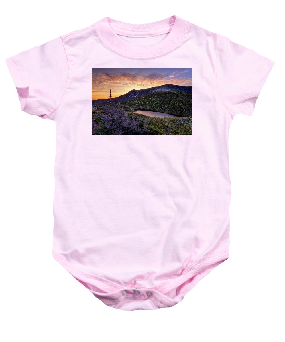 Sunrise Baby Onesie featuring the photograph View from Greenleaf hut by Robert Charity