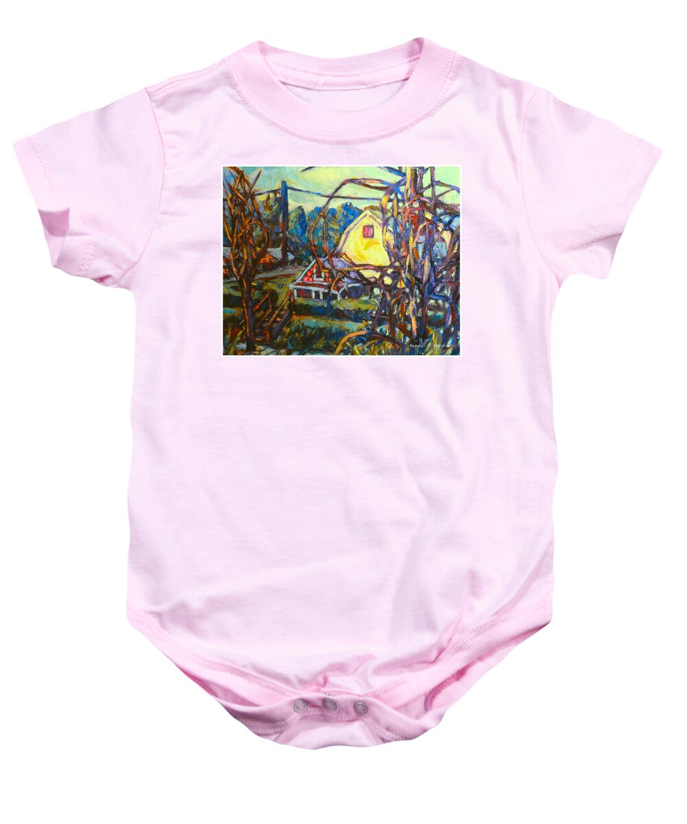 Houses Baby Onesie featuring the painting Wadsworth Avenue Again by Kendall Kessler