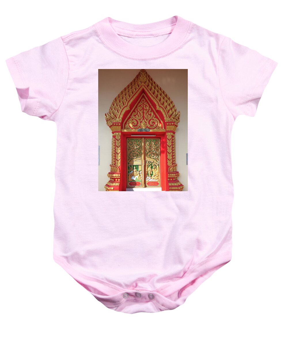 Thailand Baby Onesie featuring the photograph Wat Liab Ubosot Center Door DTHU349 by Gerry Gantt