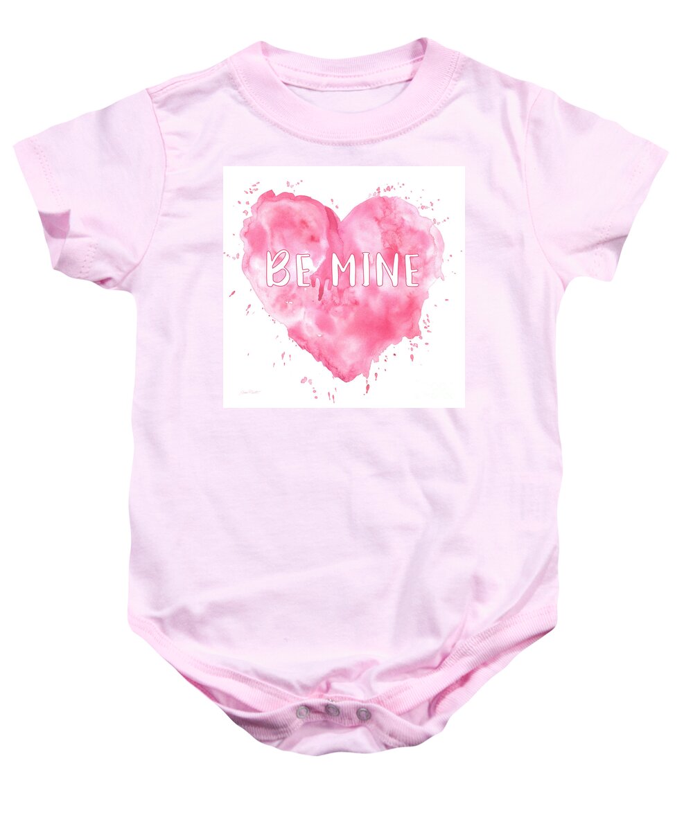 Heart Baby Onesie featuring the painting Watercolor Heart D by Jean Plout