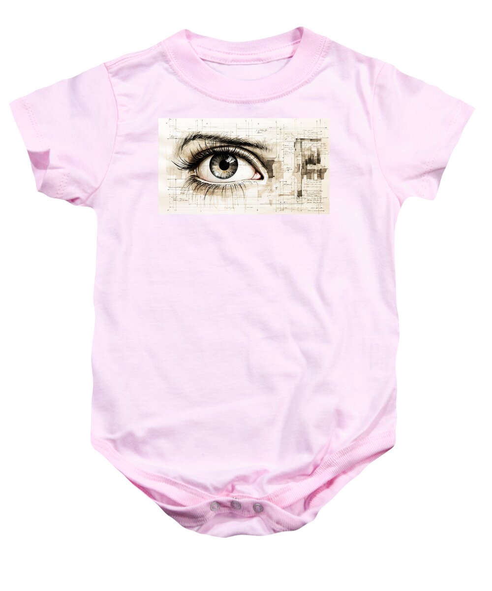Look Baby Onesie featuring the digital art The look of a woman's eye. #1 by Odon Czintos
