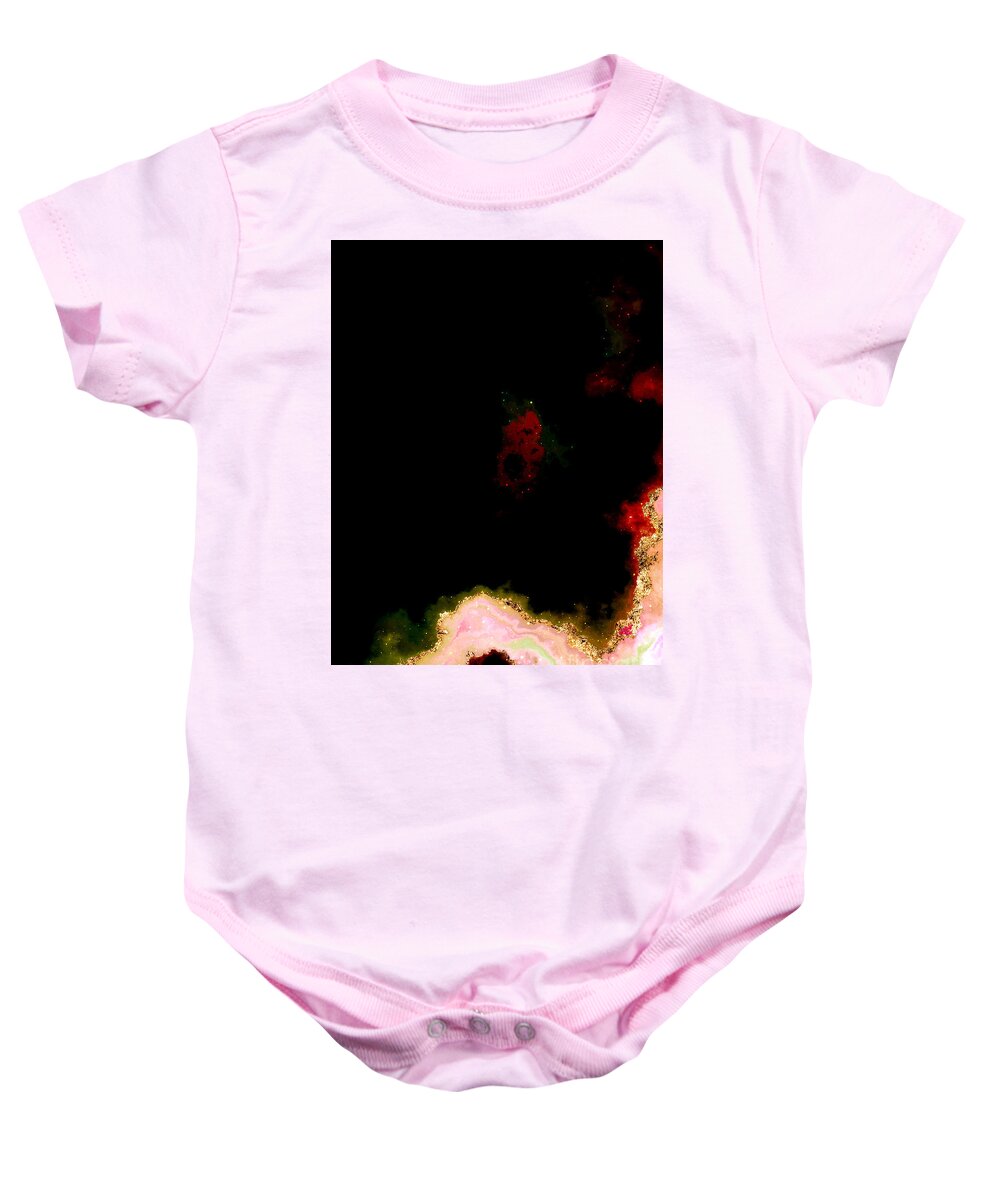 Holyrockarts Baby Onesie featuring the mixed media 100 Starry Nebulas in Space Abstract Digital Painting 025 by Holy Rock Design