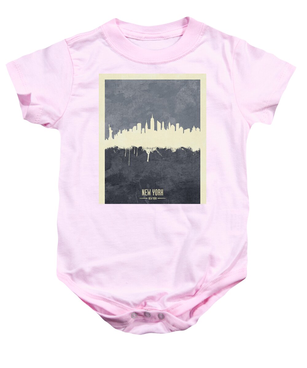 New York Baby Onesie featuring the digital art New York City Skyline #25 by Michael Tompsett