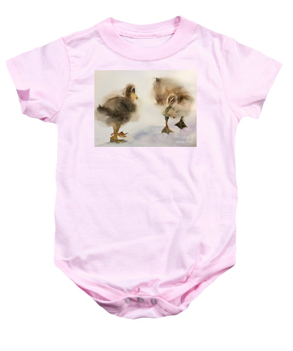 3752020 Baby Onesie featuring the painting 3752010 by Han in Huang wong