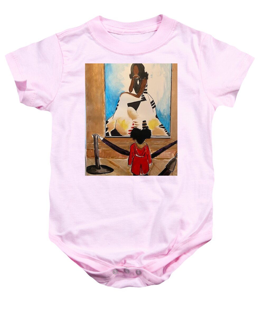  Baby Onesie featuring the painting A Trip To The Gallery by Angie ONeal