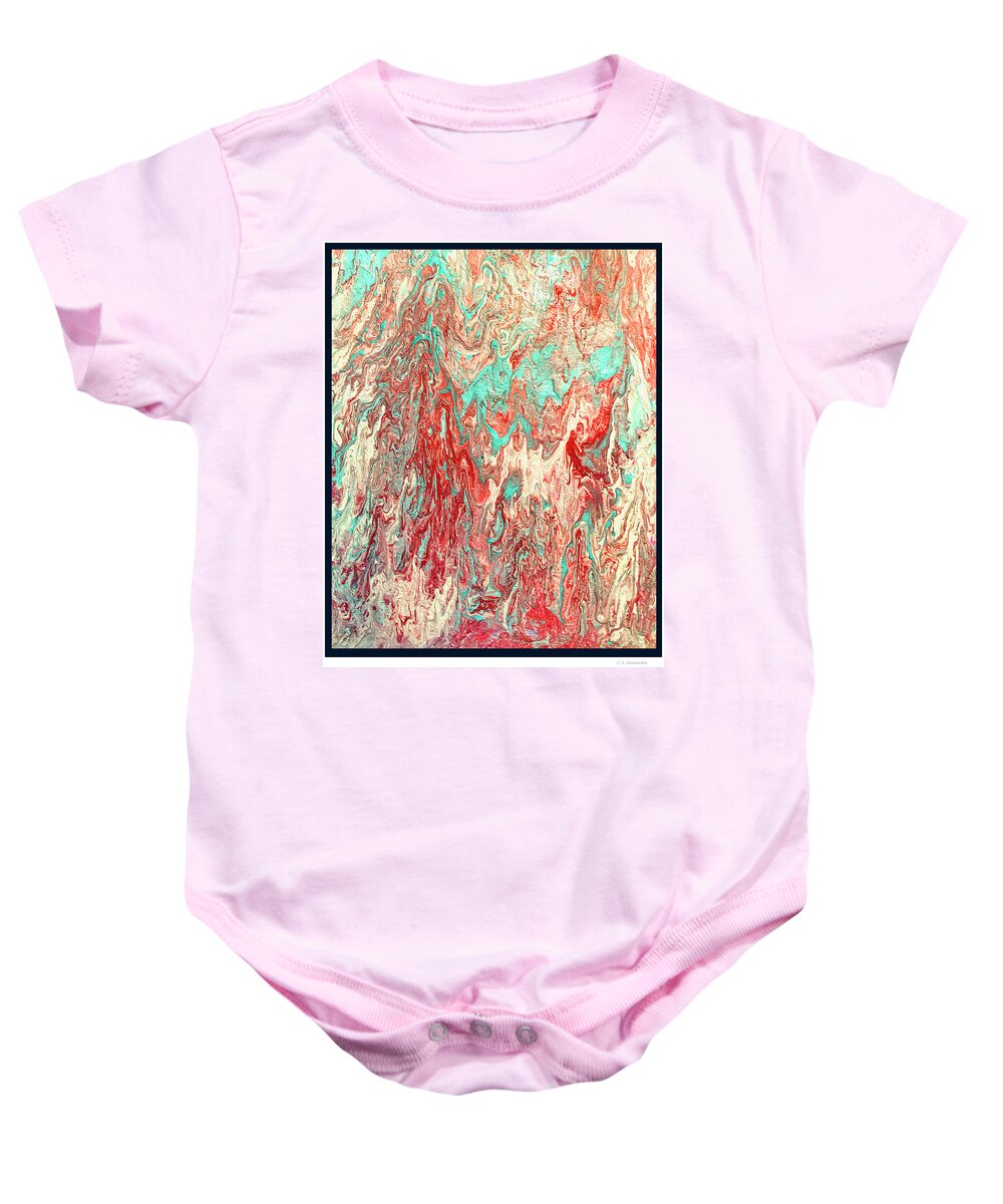 Abstract Expressionist Painting Baby Onesie featuring the painting Abstract Expressionist Painting, Pourhouse17 by A Macarthur Gurmankin