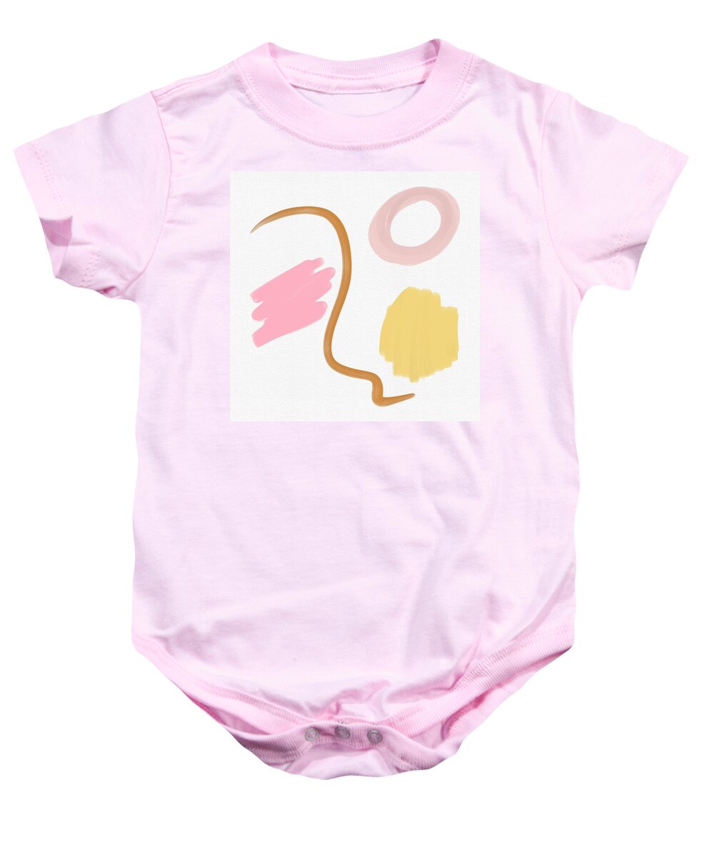 Abstract Baby Onesie featuring the painting Abstract Face by Itsonlythemoon -