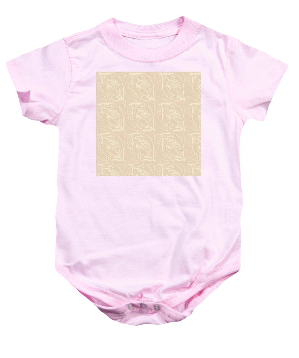 Abstract Baby Onesie featuring the digital art Abstract Leaf Print Tribal Tropical by Sand And Chi
