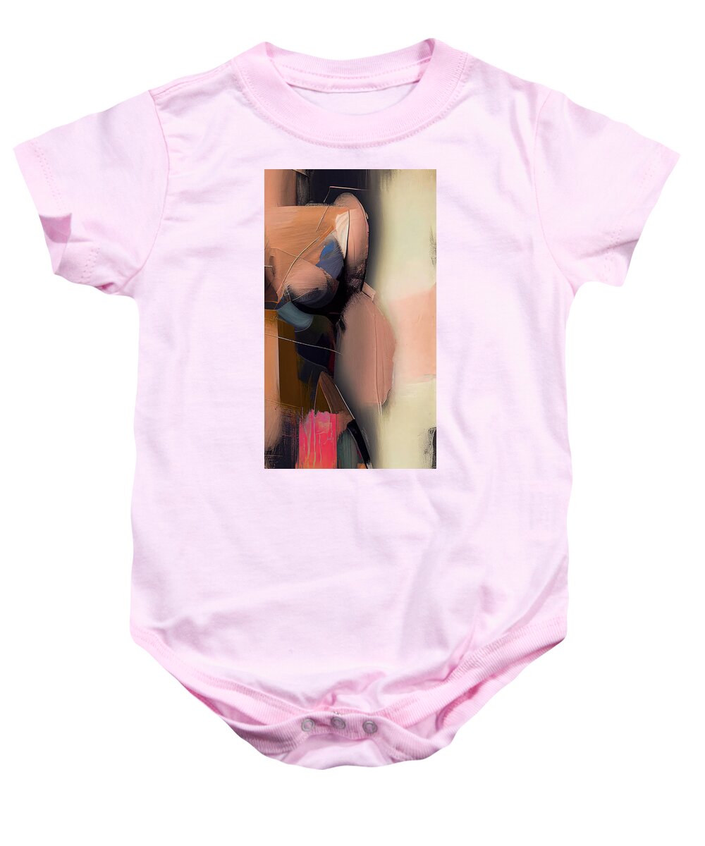 Abstract Baby Onesie featuring the digital art Abstract Torso Right by Shehan Wicks
