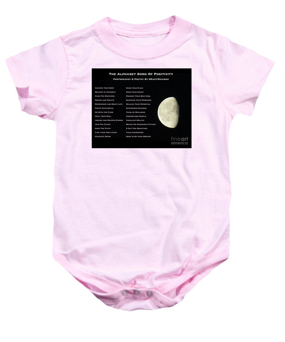Canada Baby Onesie featuring the photograph Alphabet Song of Positivity by Mary Mikawoz