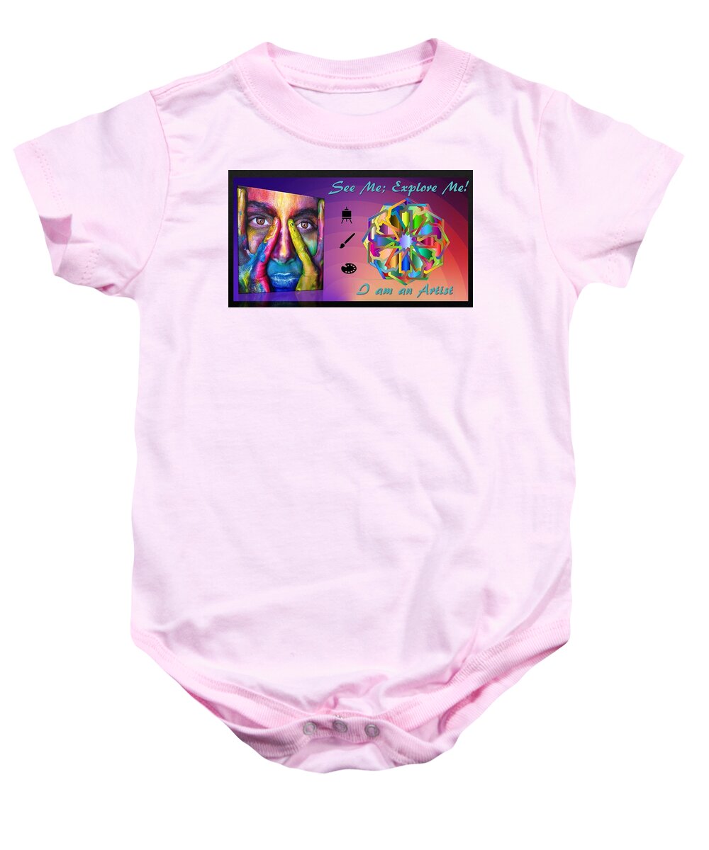 Art Baby Onesie featuring the mixed media An Artist in Many Colors by Nancy Ayanna Wyatt