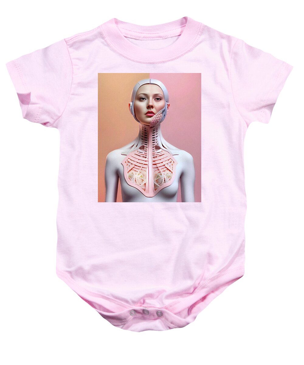 Sculpture Baby Onesie featuring the digital art Anatomical Poetry 6 by Maria Lankina
