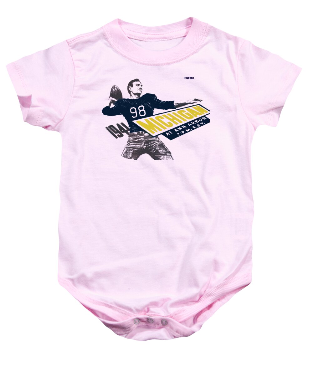 Michigan Baby Onesie featuring the drawing 1941 Ohio State vs. Michigan by Row One Brand