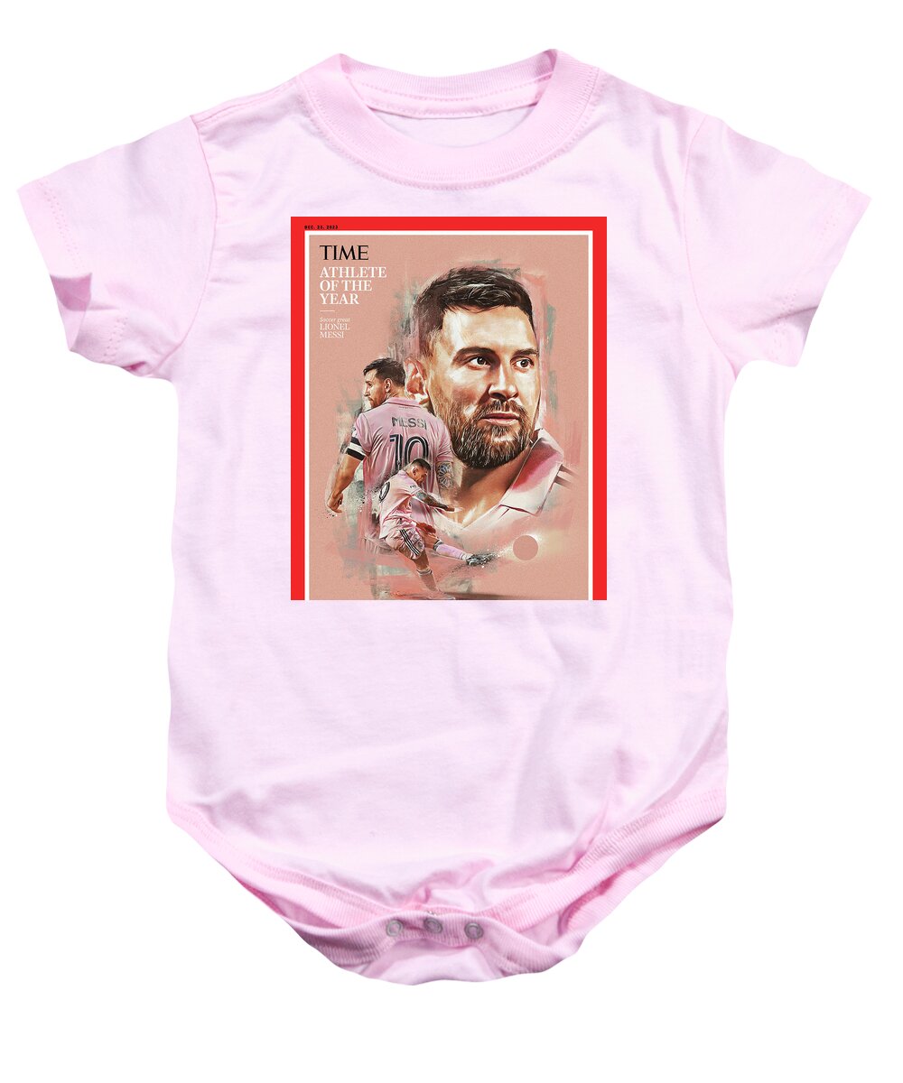 Lionel Messi Baby Onesie featuring the photograph Athlete of the Year-Lionel Messi by Neil Jamieson for Time