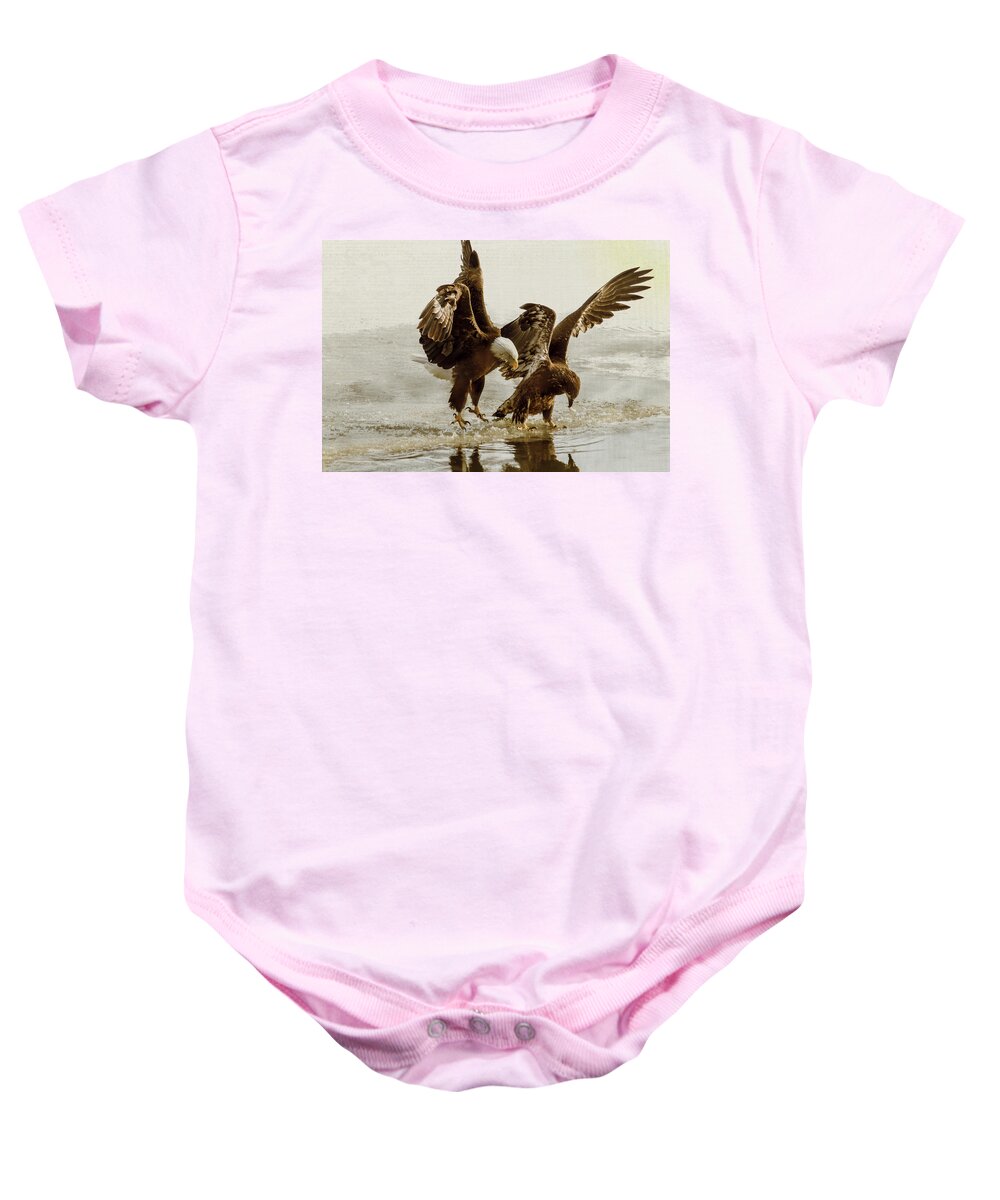Bird Baby Onesie featuring the photograph Bald Eagle Series #9 Ending The Attack by Patti Deters