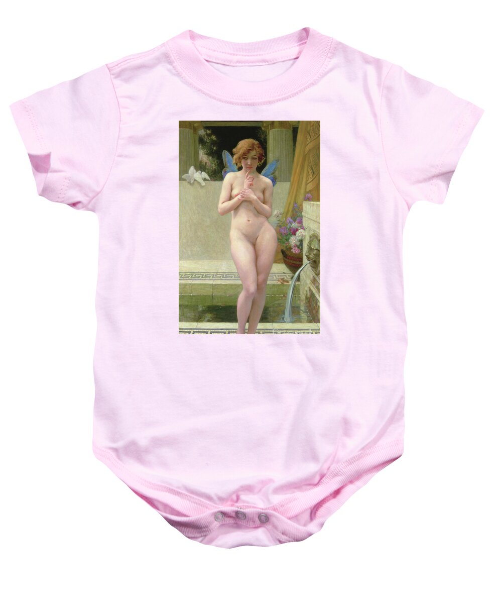 Fairy Baby Onesie featuring the painting Before the Fountain by Guillaume Seignac